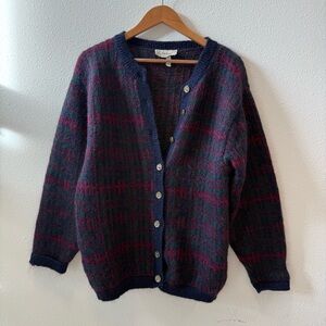 Vintage Edinburgh Made in Scotland Plaid Button-Up Cardigan